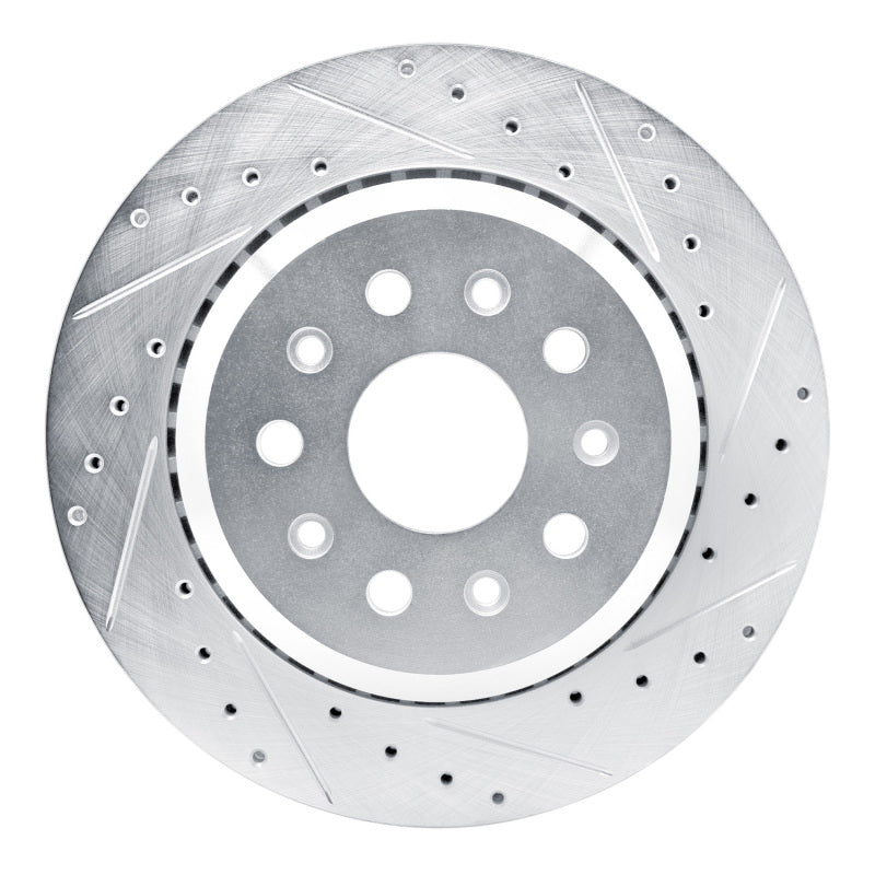 R1 20-25 Jeep Gladiator Rear Right Drilled & Slotted Silver Brake Rotor