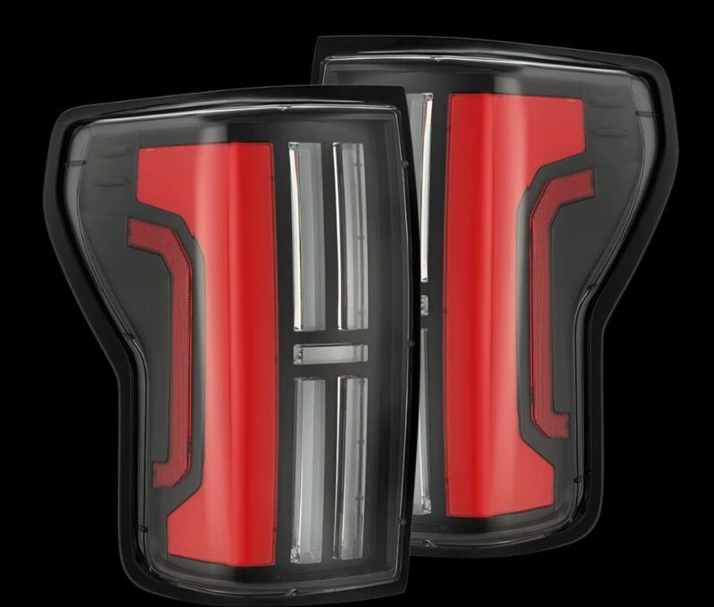 AlphaRex Nova-Series LED tail lights for 2007-2013 Toyota Tundra in black and red, featuring a modern design for enhanced visibility.