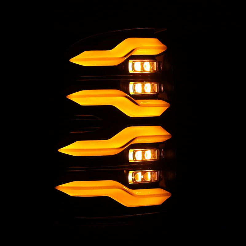 AlphaRex Luxx-Series LED tail lights for 09-18 Dodge Ram in alpha-black with sequential signal and activation light.