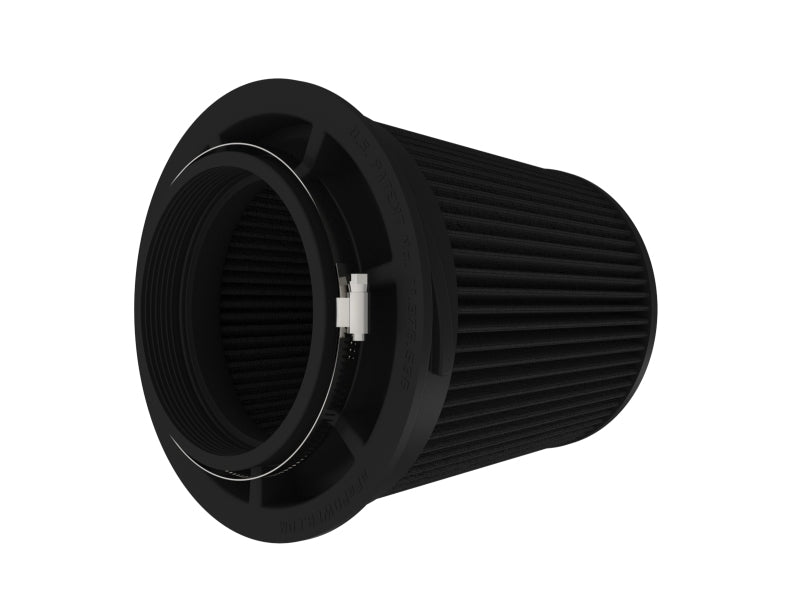 Replacement air filter for AFE Momentum Intake, featuring an inverted design with dimensions 5.5 inches front, 8 inches back, and 9 inches height.