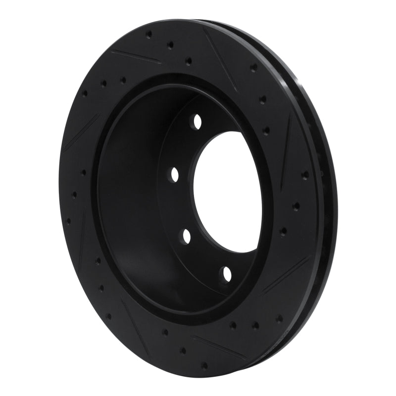 R1 99-25 Chevrolet Silverado 1500 Rear Left Drilled & Slotted Black Brake Rotor