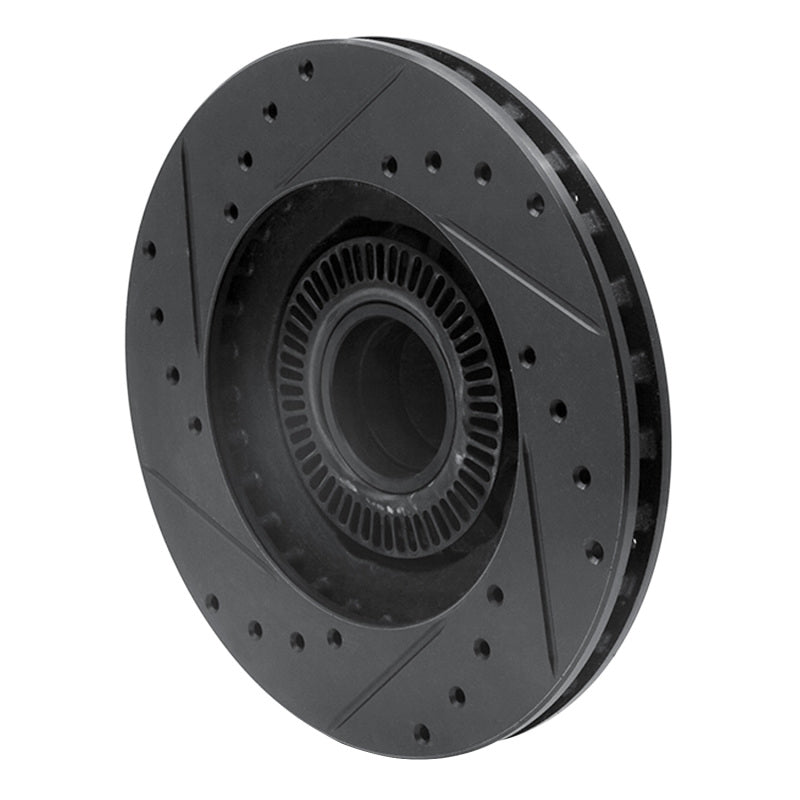 R1 95-11 Ford Explorer Front Right Drilled & Slotted Black Brake Rotor