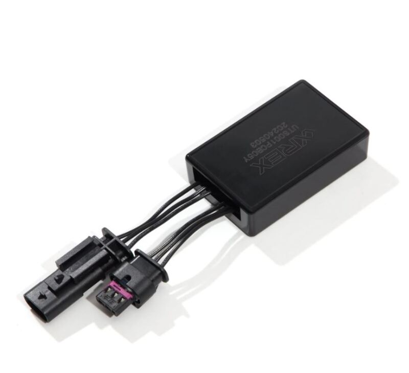 AlphaRex fog lights decoder wiring adapter for 2017-2023 Tesla Model 3 and Y, designed for seamless installation.
