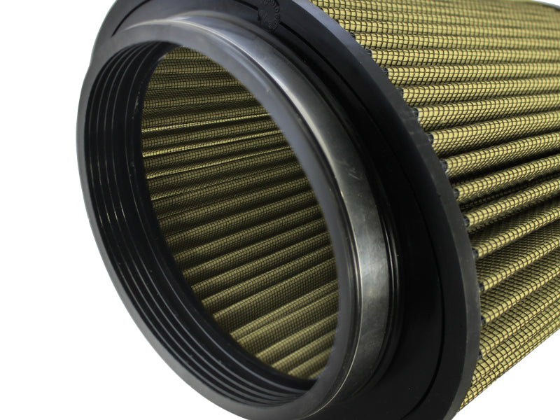 afe Magnum FORCE replacement air filter featuring a cylindrical design with a textured surface, designed for optimal airflow.