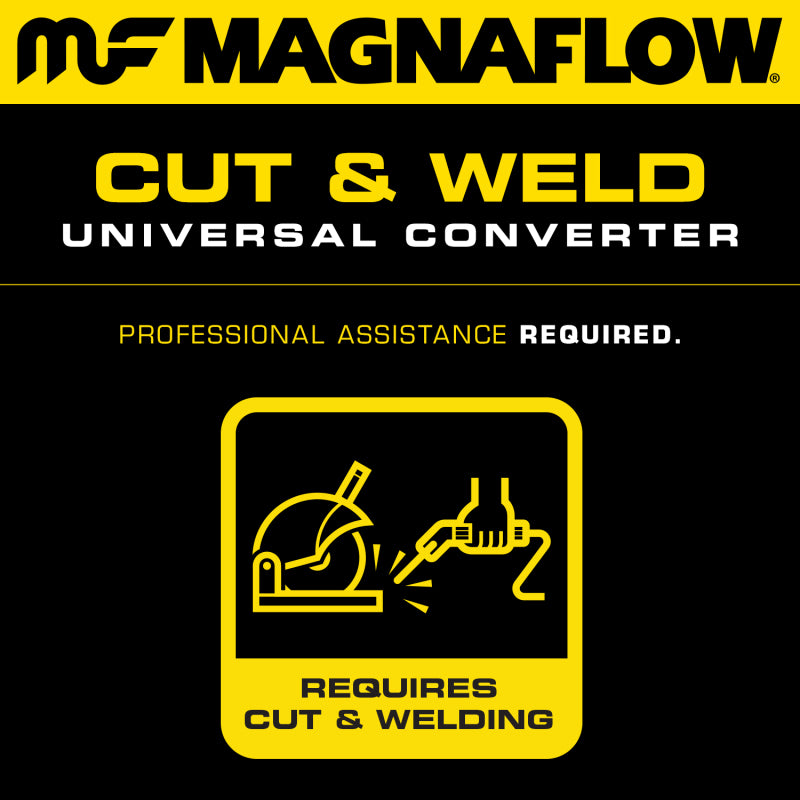 MagnaFlow Univ Cat Conv 2.25in Inlet/Outlet Ctr/Ctr Oval 12in Body L x 6.5in W x 16in Overall L
