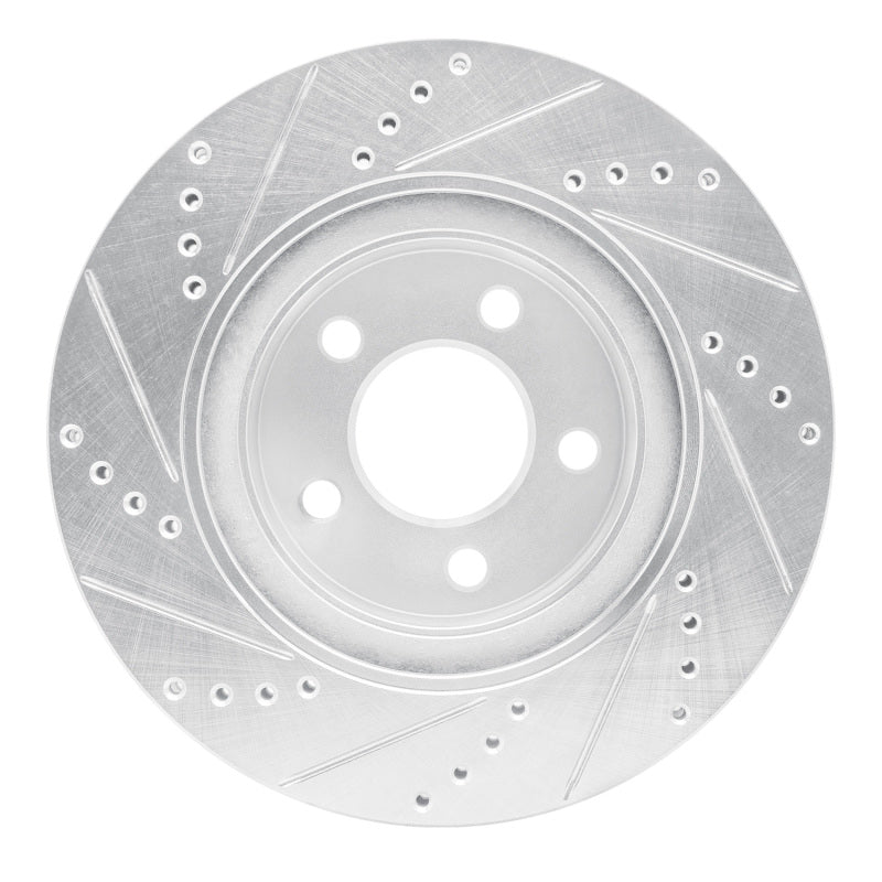 R1 2001-2011 Ford Explorer Sport Front Right Drilled & Slotted Silver Brake Rotor