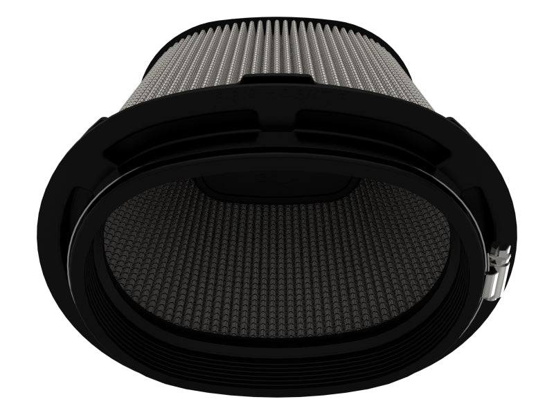Afe Momentum replacement air filter featuring a cylindrical design with a black frame and textured filter material.