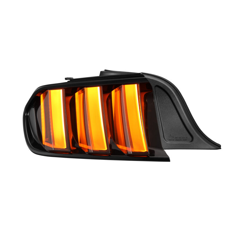 AlphaRex NOVA-Series prismatic LED tail light for 2015-2023 Ford Mustang in alpha-black finish, featuring a sleek design.