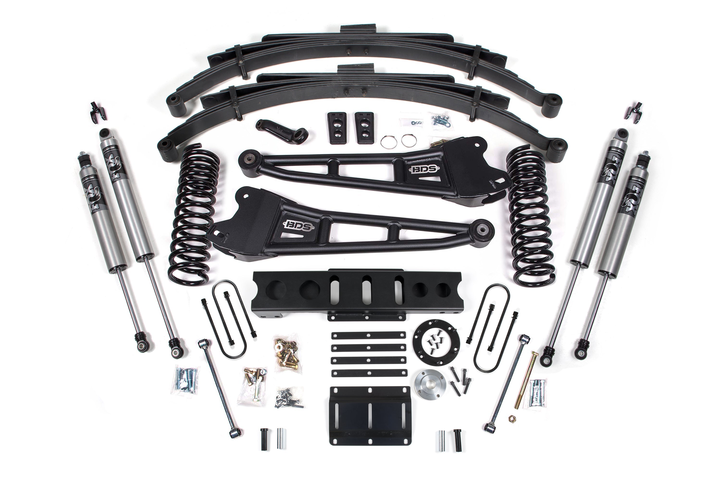 6-inch lift kit components for 2013-2018 Ram 3500 4WD diesel, including springs, shocks, and installation hardware.