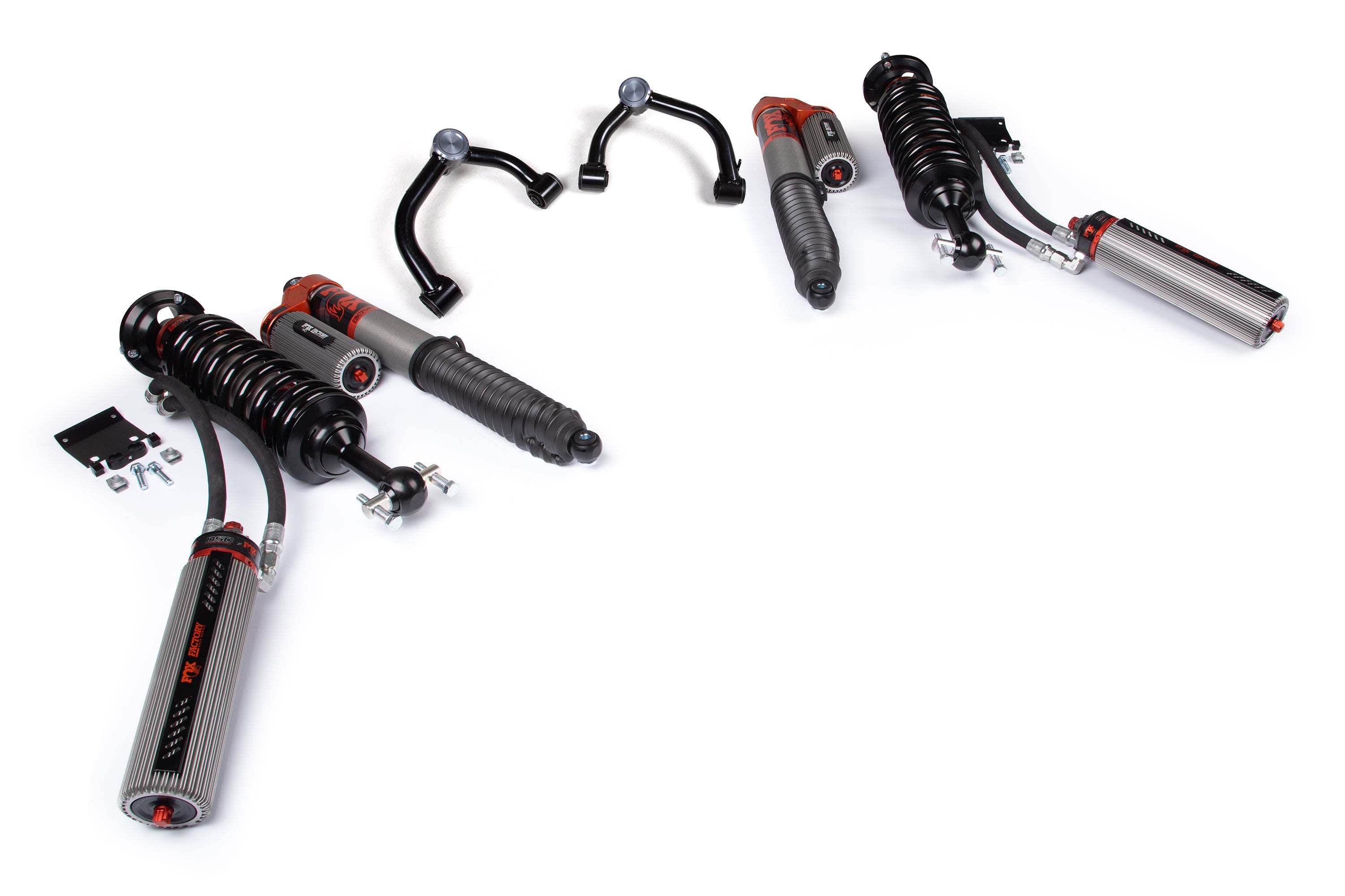 2.5 inch leveling kit with FOX 3.0 bypass shocks for 2021-2025 Ford F150 4WD, designed for enhanced off-road performance.