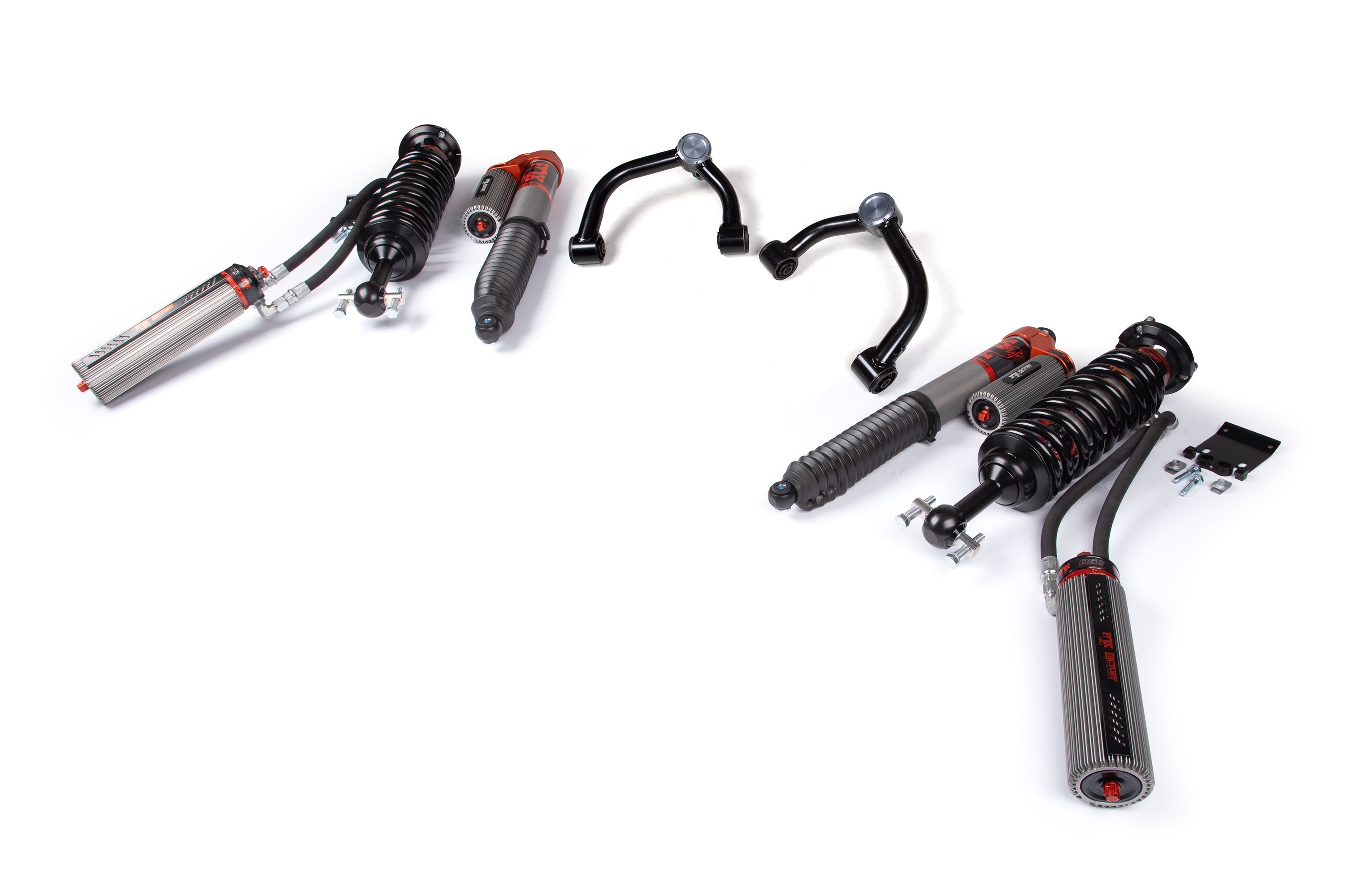 2.5 inch leveling kit with FOX 3.0 bypass shocks for 2021-2025 Ford F150 4WD, enhancing off-road performance and stability.