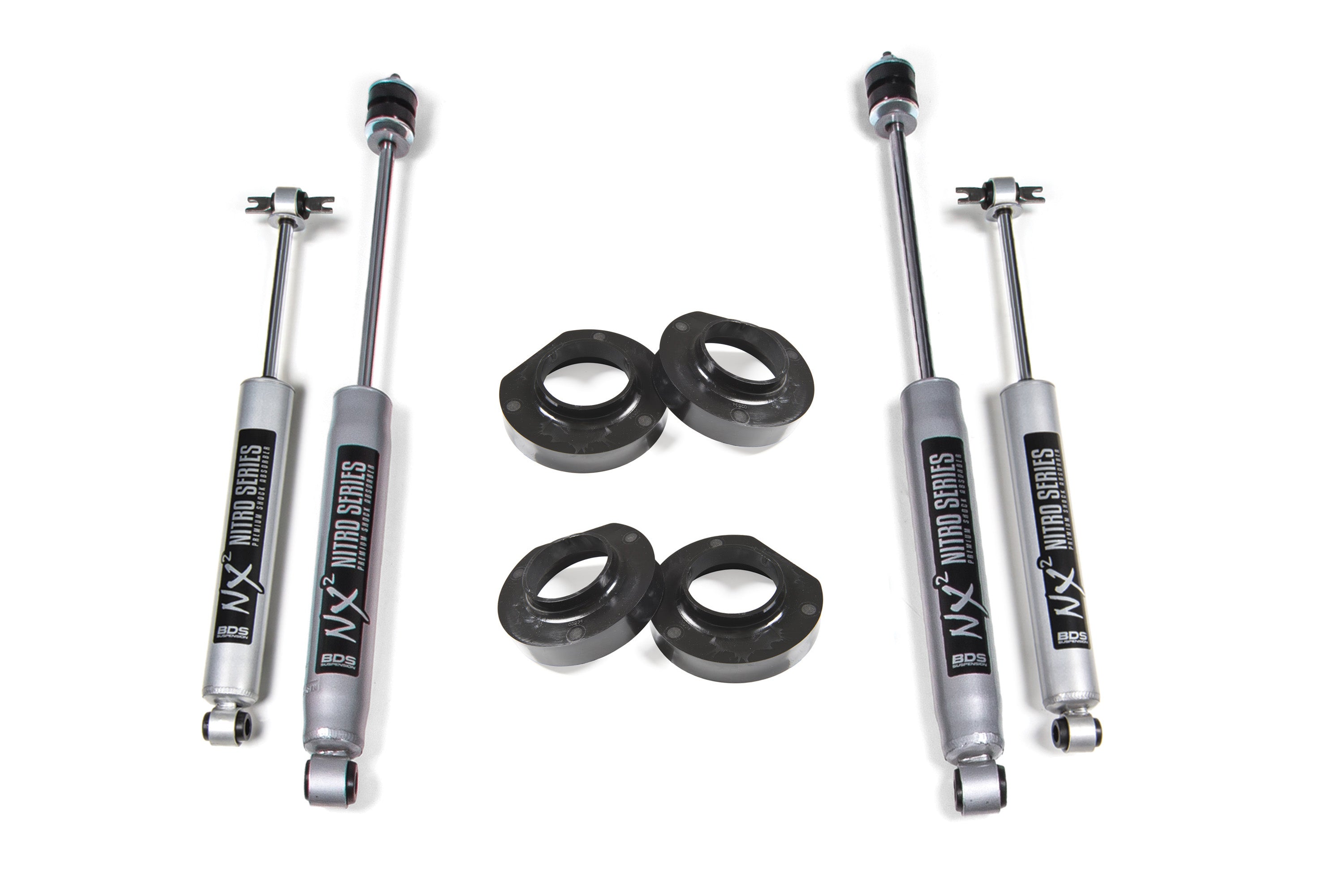 0.75 inch lift kit for Jeep Wrangler TJ/LJ (97-06) featuring shock absorbers and spacers for improved offroad performance.