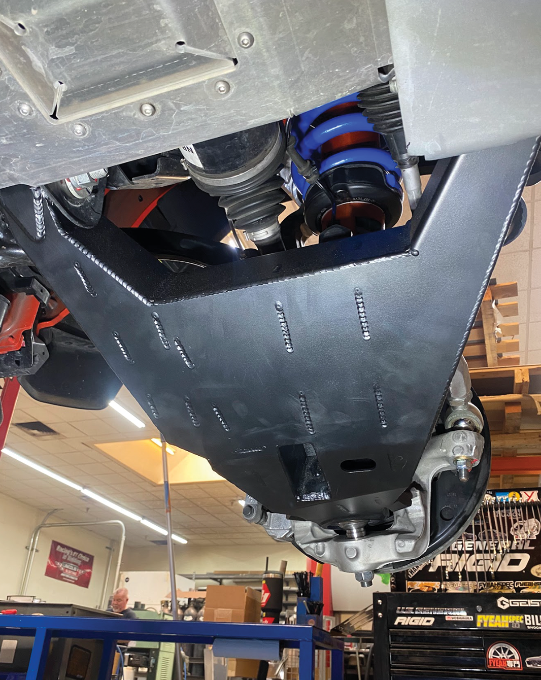 Fabricated lower control arms for 2022+ Bronco Raptor, showcasing stock width design and robust construction.