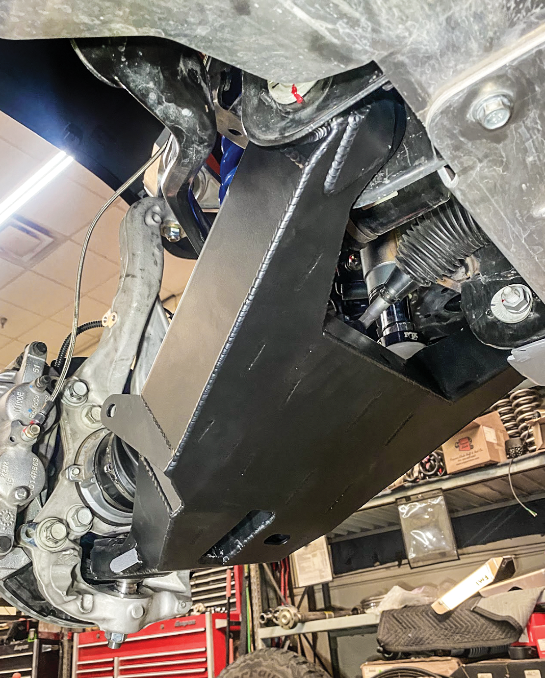 Fabricated lower control arms for 2022+ Bronco Raptor, designed for stock width, showcasing durable construction and precise fit.