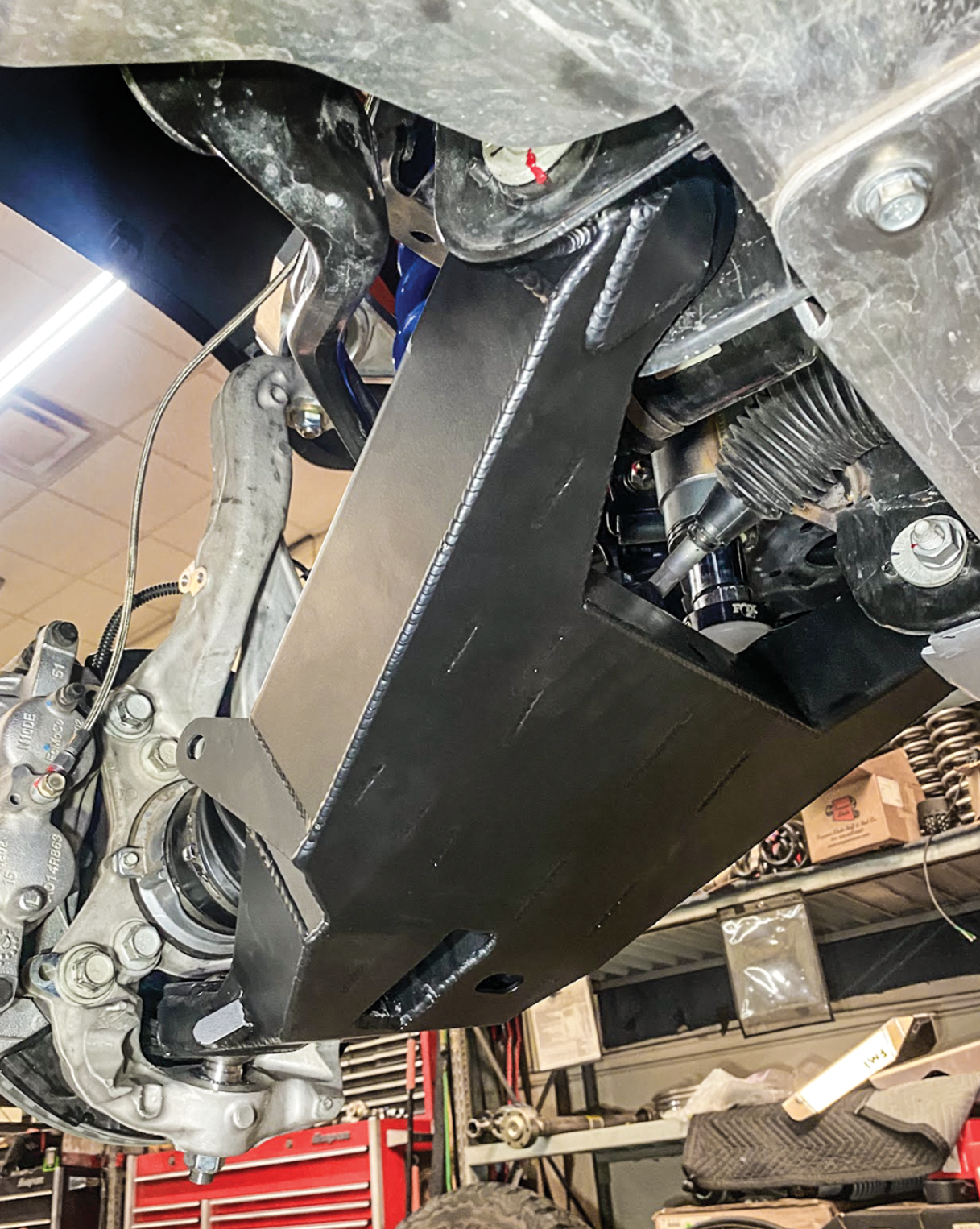 2022 Bronco Raptor mid travel front suspension kit showcasing durable components for enhanced off-road performance.