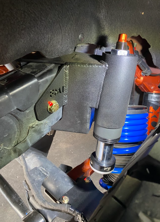 Rear hydraulic bump stop kit for 2022 and newer Bronco Raptor, showcasing installation details and components.