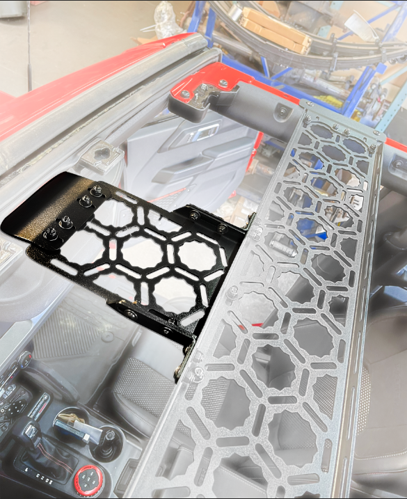 Bronco Raptor 2022 front roof mount installation showing Adapt-A-Panel short panel add-on for enhanced utility.