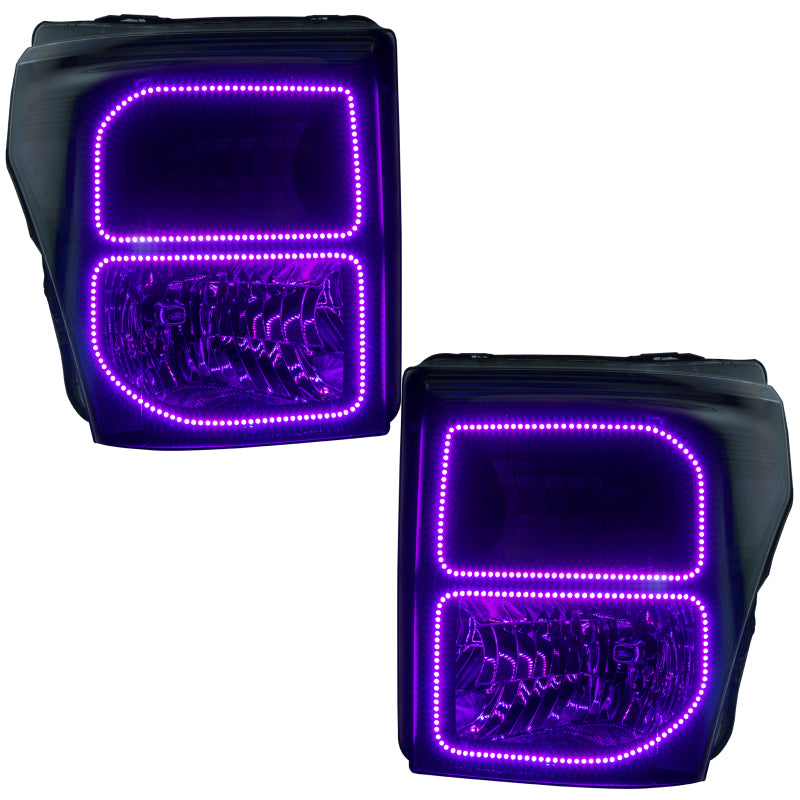 Oracle Ford F250/350 11-16 Halo Kit (Square Ring Design) - ColorSHIFT w/o Controller