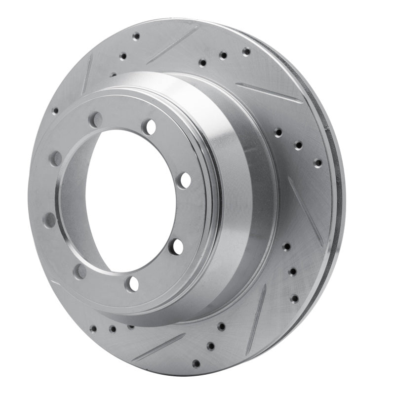 R1 99-04 Ford F-350 Super Duty 4WD Rear Left Drilled & Slotted Silver Brake Rotor