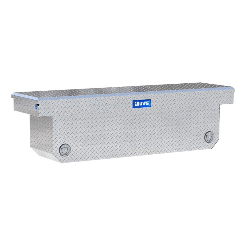 UWS  72" Bright Aluminum Deep Angled Push Button Crossover Truck Tool Box Model TBSD-72-A-PB