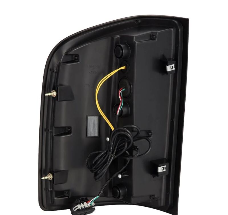 AlphaRex Luxx-Series LED tail lights for 07-14 Chevrolet Silverado, featuring a sleek black and red design.