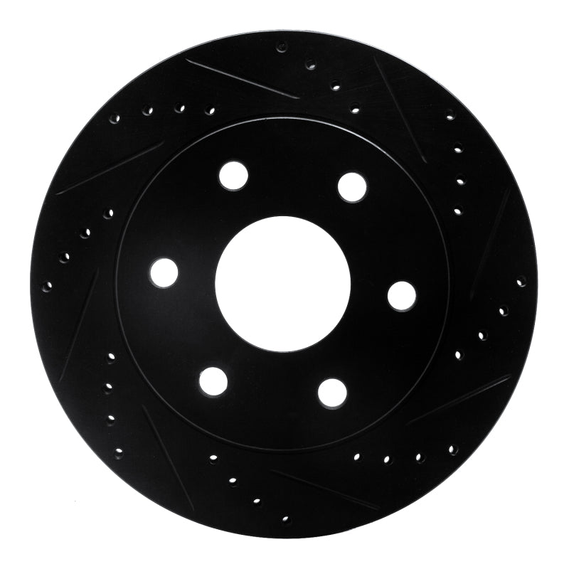 R1 99-08 Cadillac Escalade ESV Front Right Drilled & Slotted Black Brake Rotor