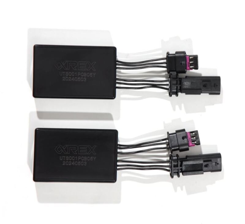 AlphaRex fog lights decoder wiring adapter for 2017-2023 Tesla Model 3 and Y, designed for seamless installation.