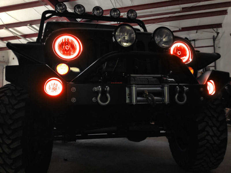 Oracle Jeep Wrangler JK 07-17 LED Waterproof Halo Kit - ColorSHIFT w/ 2.0 Controller