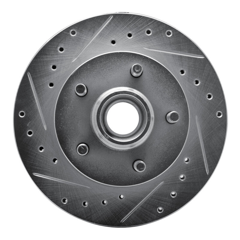 R1 04-08 Ford F-150 RWD Front Left Drilled & Slotted Silver Brake Rotor