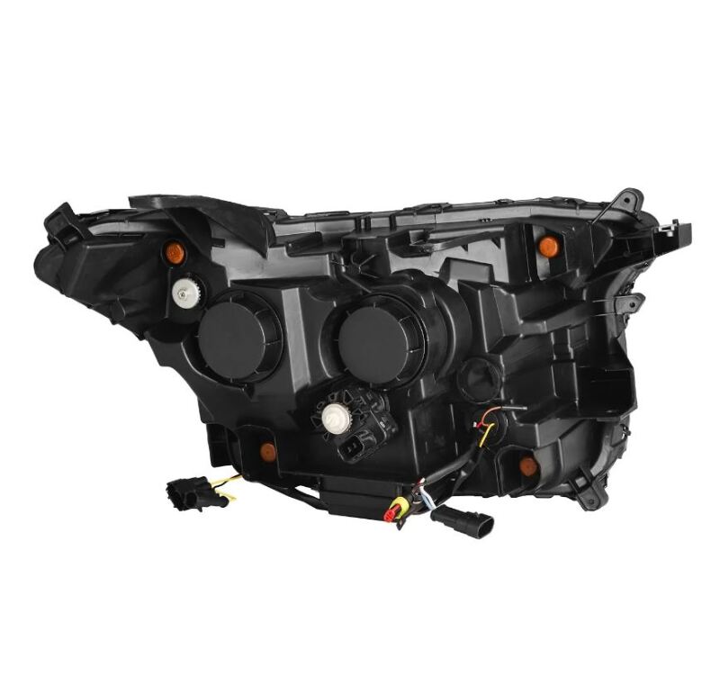 AlphaRex 2024 Toyota Tacoma NOVA-Series projector headlights in black with activation light, designed for enhanced visibility and style.
