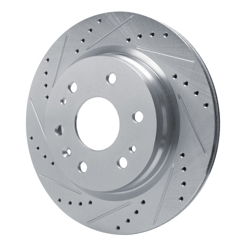 R1 23-25 Chevrolet Colorado Rear Left Drilled & Slotted Silver Brake Rotor