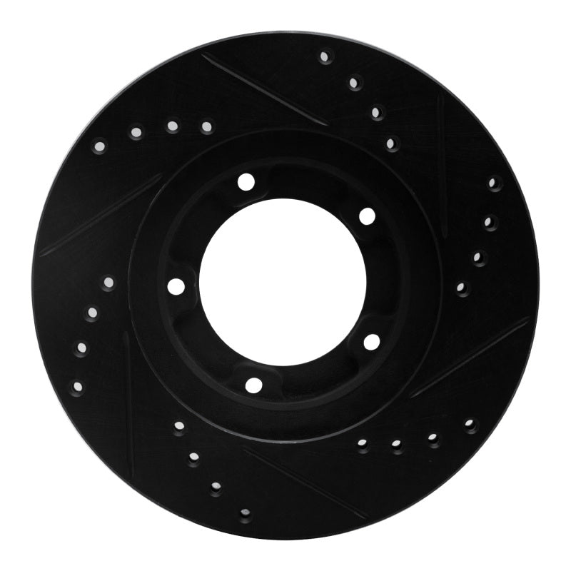 R1 95-04 Toyota Tacoma Front Left Drilled & Slotted Black Brake Rotor
