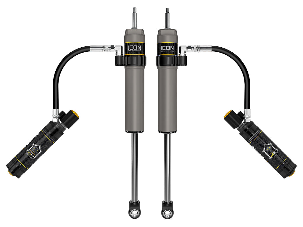 ICON 2024-2025 Toyota Tacoma, 0-1” Lift, Rear, V.S. 2.5 Aluminum Series Shock Absorbers, Remote Reservoir w/ CDEV, Pair