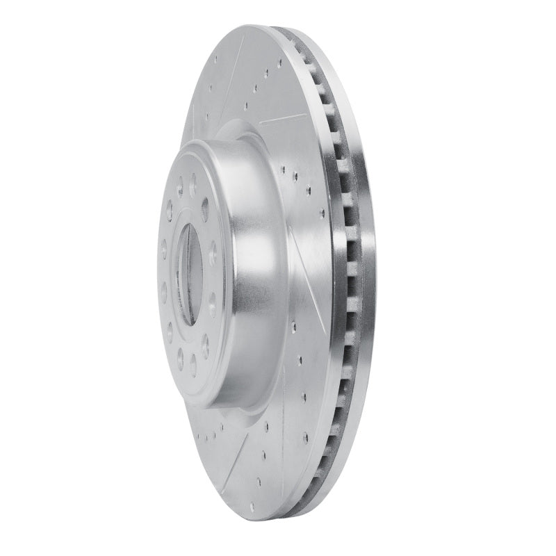 R1 2019-2025 Ram 1500 Front Left Drilled & Slotted Silver Brake Rotor
