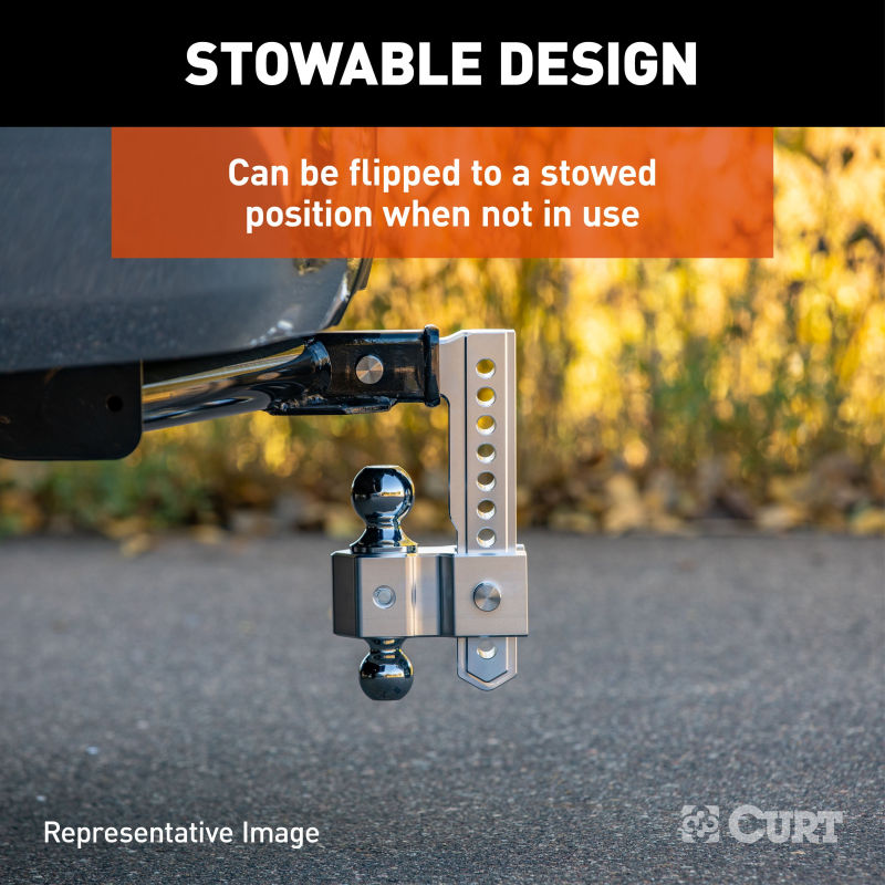 CURT AlumaLite Adjustable Aluminum Hitch with Dual Ball, 5-1/2" Drop Model 45363