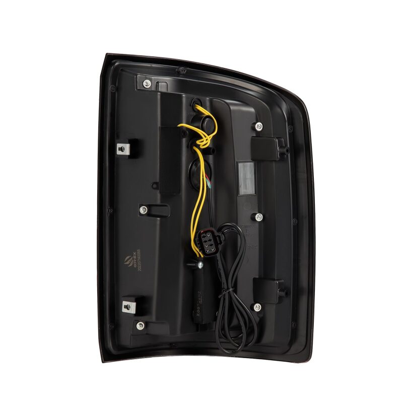 AlphaRex LUXX-Series LED tail light for 14-18 GMC Sierra models, featuring a black and red design with sequential signals.