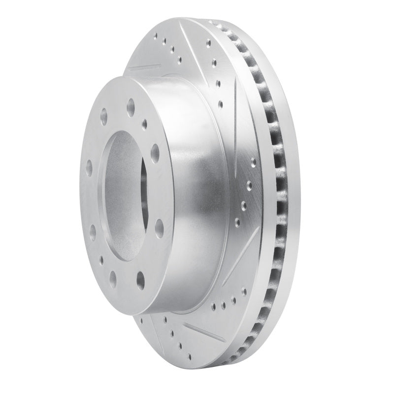 R1 06-10 Ford F-350 Super Duty 2WD Front Right Drilled & Slotted Silver Brake Rotor