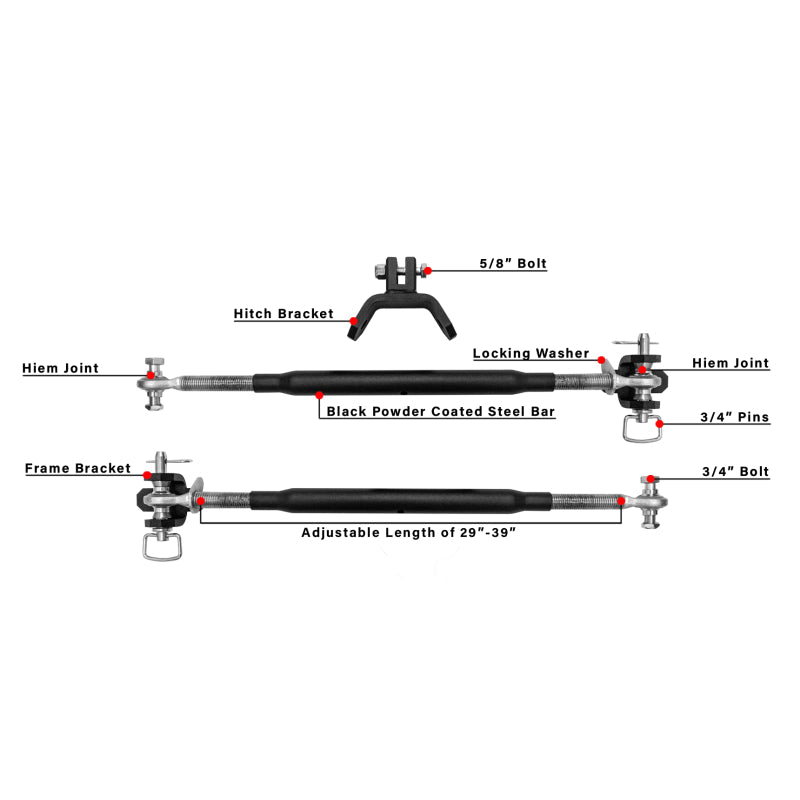 BulletProof Hitches Frame-Mounted Hitch Stabilizer Bars Model STABILIZERBARS