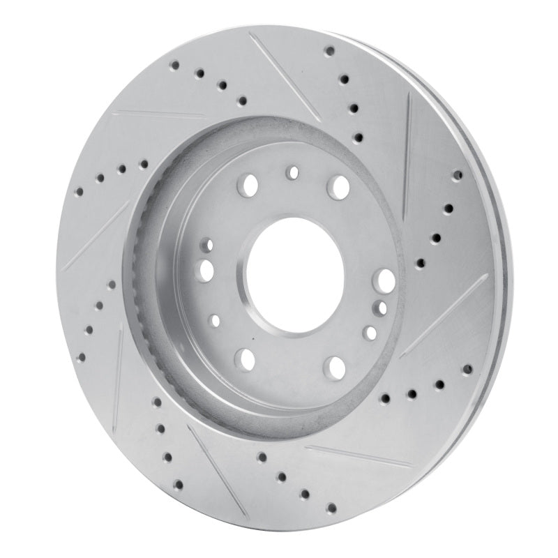 R1 05-19 Chevrolet Silverado 1500 Front Left Drilled & Slotted Silver Brake Rotor