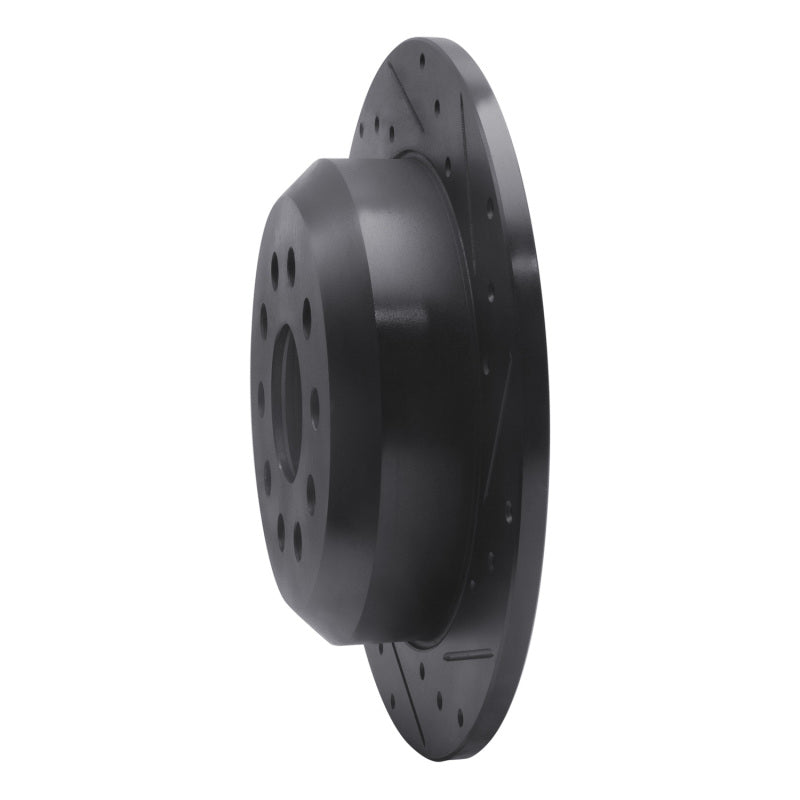 R1 18-25 Jeep Wrangler Rear Right Drilled & Slotted Black Brake Rotor