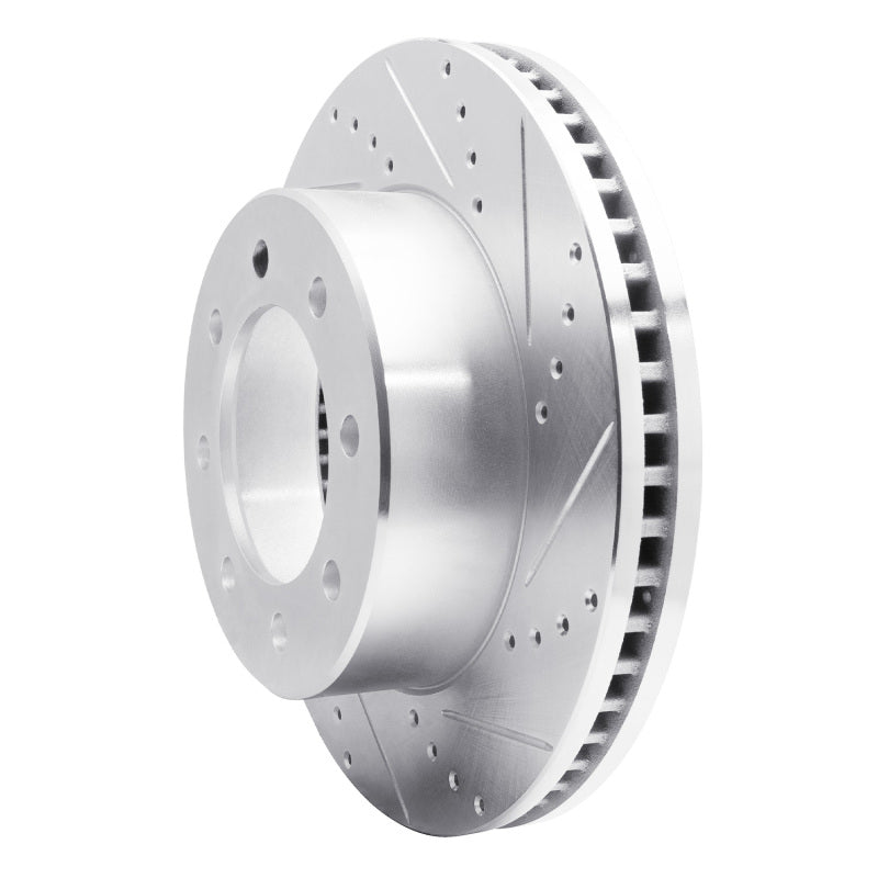 R1 09-25 Dodge Ram 3500 Front Right Drilled & Slotted Silver Brake Rotor