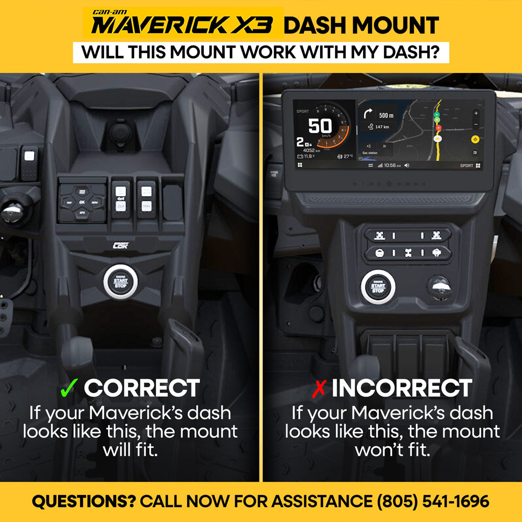 Can-Am Maverick X3 Complete Communication Kit with Bluetooth Intercom and 2-Way Radio - STX Stereo / M1 VHF Business Band / Dash Mount