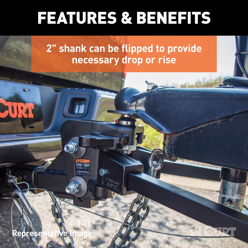 CURT Long Trunnion Bar Weight Distribution Hitch (5K - 6K lbs., 30-5/8" Bars) Model 17300