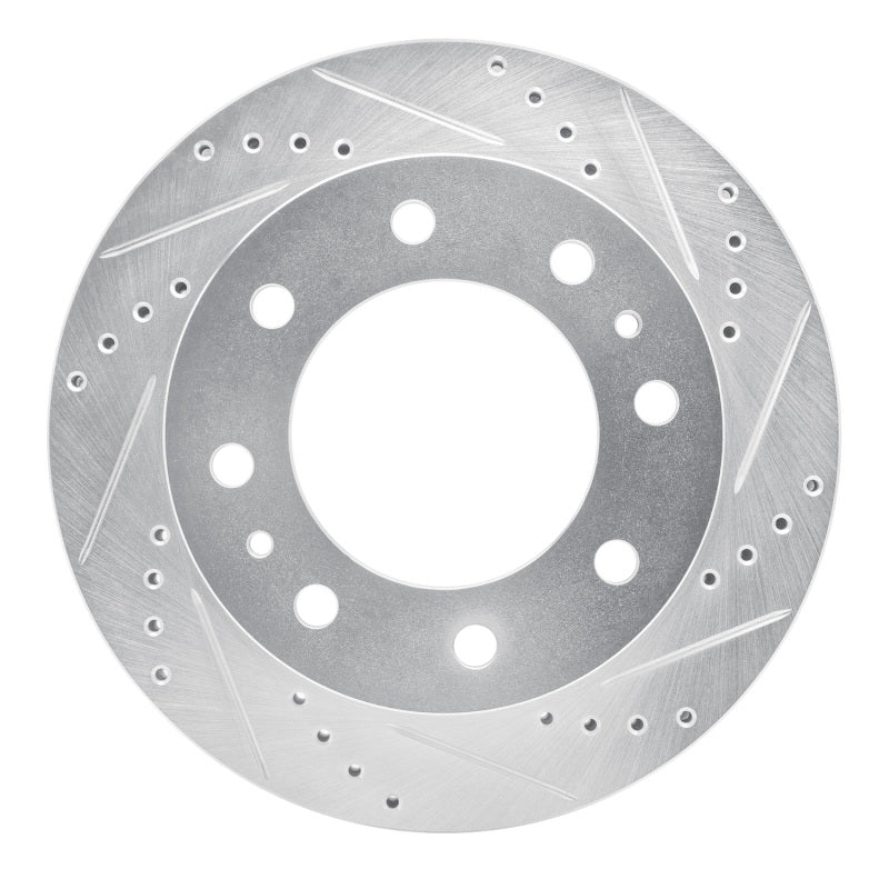 R1 01-25 Chevrolet Silverado 3500 Front Right Drilled & Slotted Silver Brake Rotor