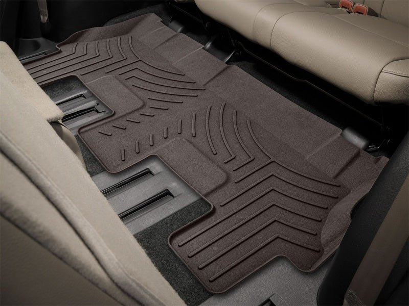 WeatherTech 2012+ Toyota Sequoia Rear FloorLiner HP - Cocoa (Bench 2nd Row)