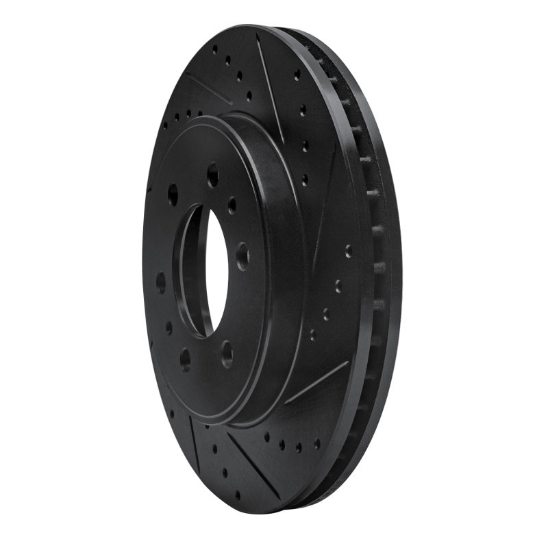 R1 09-09 Ford F-150 RWD Front Right Drilled & Slotted Black Brake Rotor