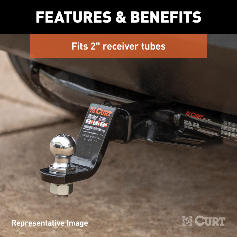 CURT Loaded Ball Mount with 1-7/8" Ball, Imported (2" Shank, 3,500 lbs., 4" Drop) Model 45855