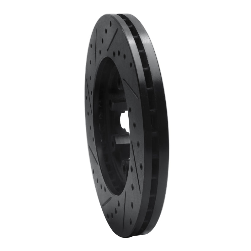 R1 04-08 Chevrolet Colorado Front Right Drilled & Slotted Black Brake Rotor