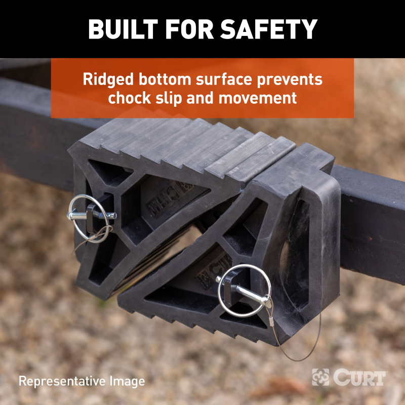 CURT HD Wheel Chock with Mounting Bracket Model 22803