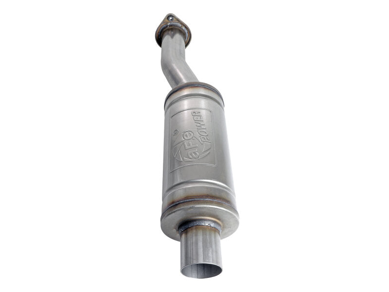 aFe Vulcan Series resonator upgrade pipe designed for aFe POWER exhaust systems, featuring durable stainless steel construction.